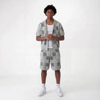 Ensemble chemise & short jacquard damier