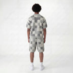 Ensemble chemise & short jacquard damier
