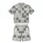 Ensemble chemise & short jacquard damier