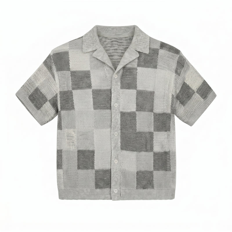Ensemble chemise & short jacquard damier