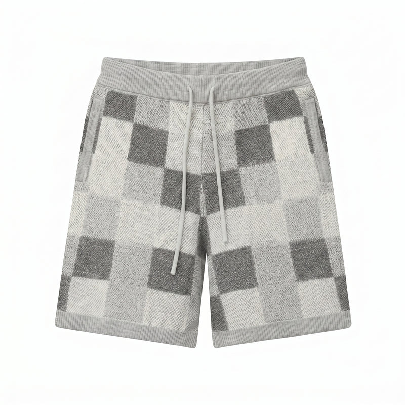 Ensemble chemise & short jacquard damier