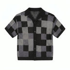 Ensemble chemise & short jacquard damier