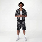 Ensemble chemise & short jacquard damier